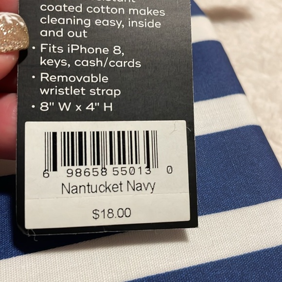 NWT- SCOUT- Kate Wristlet Blue and White Stipe - Picture 9 of 9